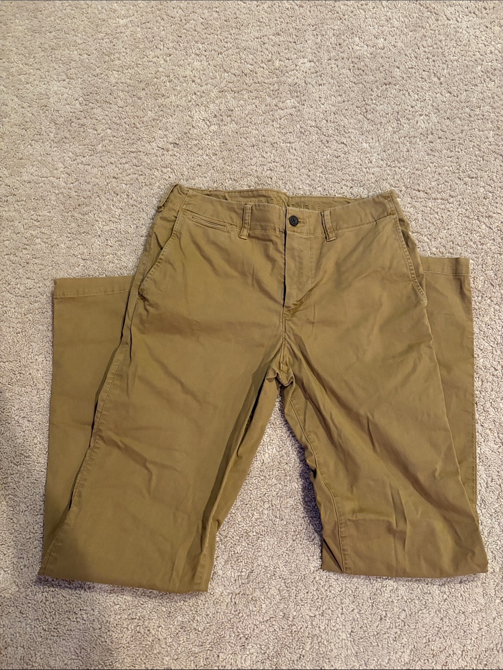 EUC-American Eagle Men’s Classic FLEX Chino Pants (Dark Khaki)